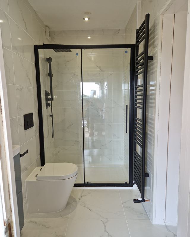 Stripped back and rebuilt in marble tiling